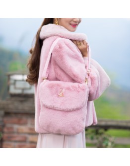 純素皮草 掀蓋斜背包 精品包 和平世界 量身訂做 F8704【Celestial Cloud】