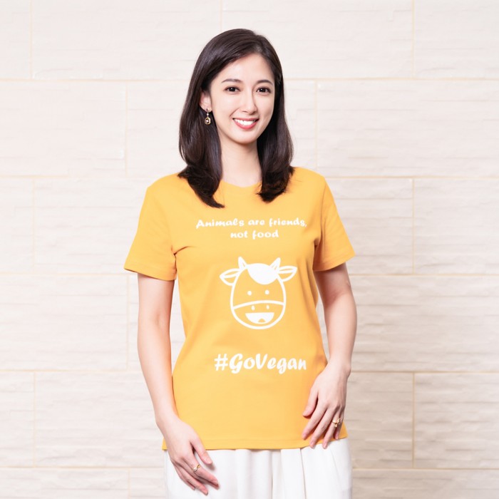 純素標語 T-shirt 動物是朋友,不是食物. #持純素 有現貨 A3016 