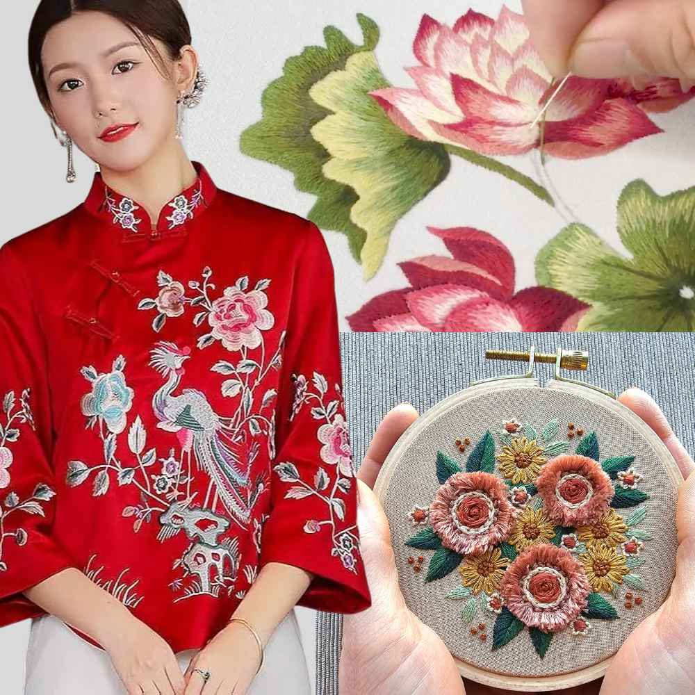 工刺繡的起伏、密度、甚至些微的不對稱，都流露出「人」的存在感。