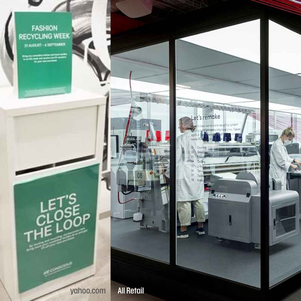 H&M 在斯德哥爾摩設置 Looop 現場回收機，把舊衣清潔、開纖、紡紗再織成新衣，過程不用水與化學藥劑。