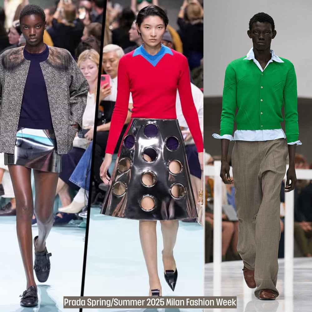 從 Prada、Gucci 到 Jacquemus，伸展台上的撞色搭配早已走向「高級減法」：降低對比、縮小亮色面積，甚至用同色系不同明度製造撞色感。