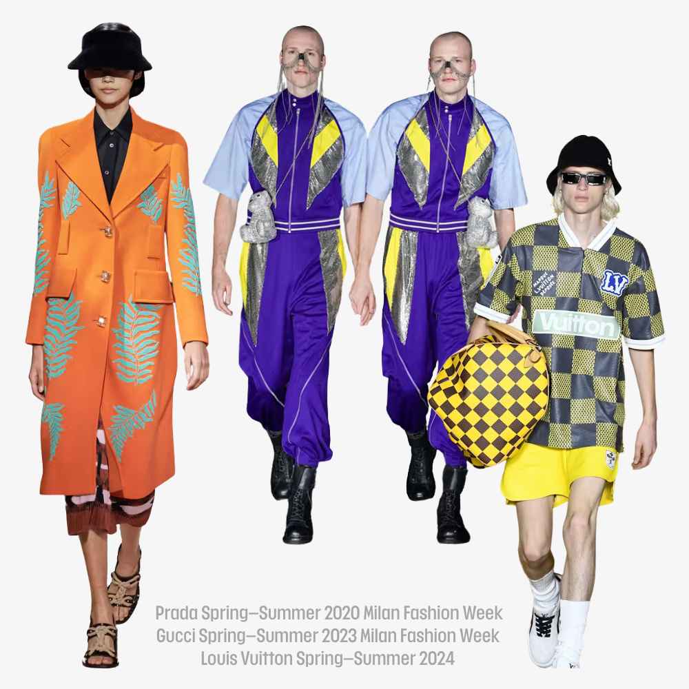 這些設計透過調控比例和材質質感，讓撞色看起來不浮躁，反而成為整體造型的靈魂。