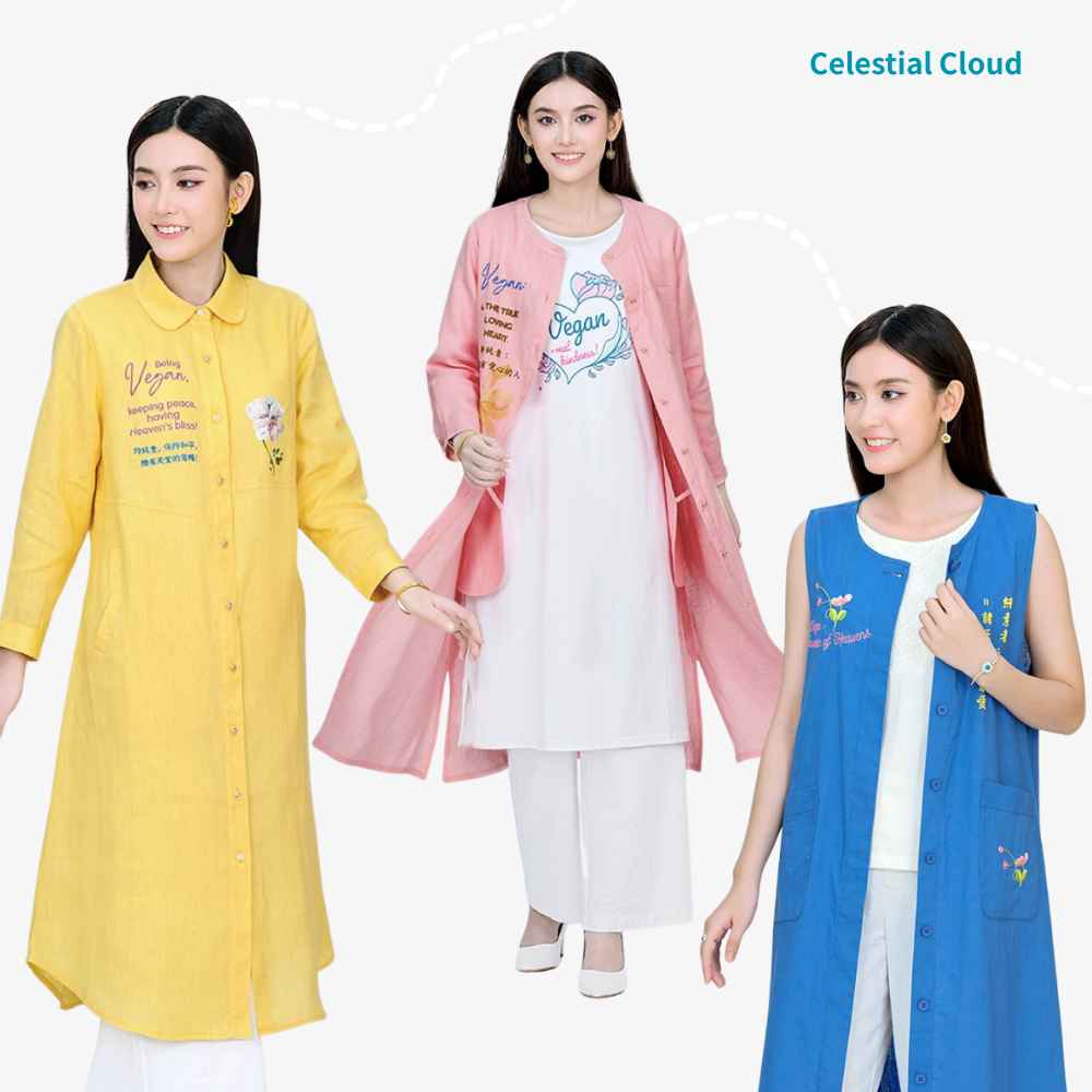 亞麻襯衫或純棉T恤，搭配純棉、亞麻長褲或舒適牛仔褲，腳穿純素運動鞋，肩背純素皮革或環保布料包包。