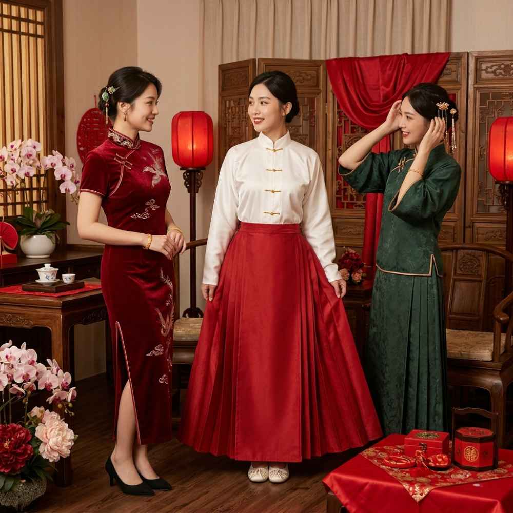 旗袍與馬面裙的多元選擇：打破單一框架的復古婚服