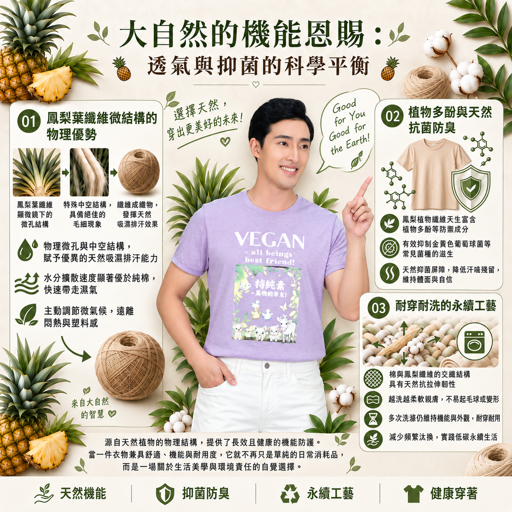 源自天然植物的物理結構，提供了長效且健康的機能防護。