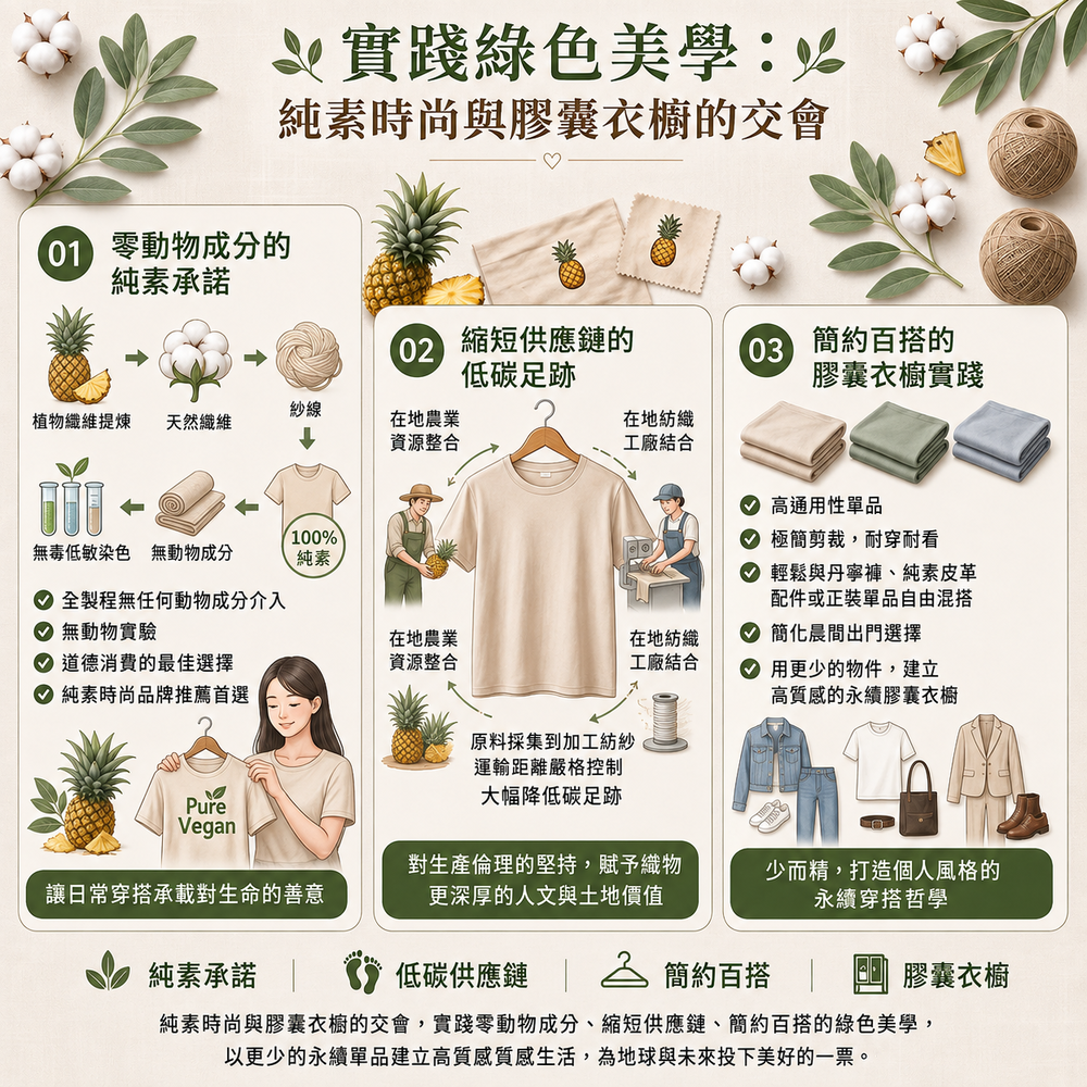 將環保意識融入穿搭細節,已成為現代質感生活的重要指標。