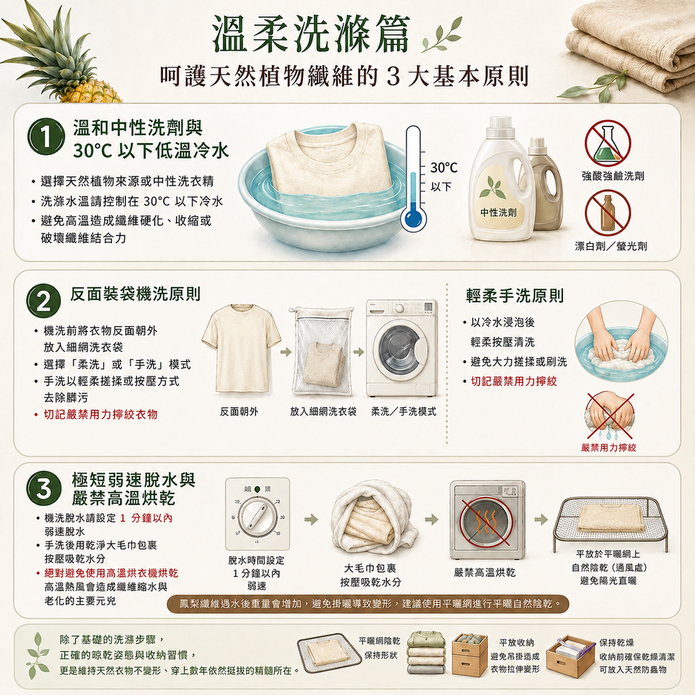 呵護天然植物纖維的三大基本原則