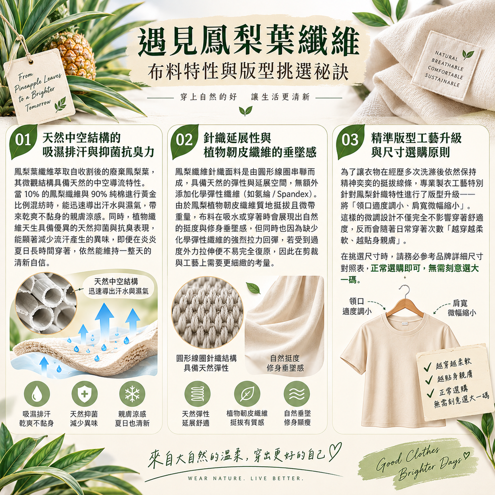 鳳梨葉纖維：布料特性與版型挑選祕訣