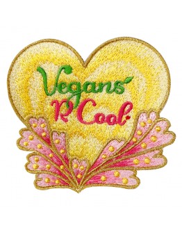 Vegan Slogan Pin Golden Heart A6901【Celestial Cloud】