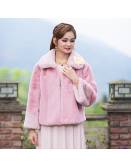 Vegan Fur Coat "Heartwarming Wonder" Customized Product F8351【Celestial Cloud】