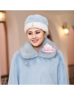 Vegan Fur Hat "Harmony" Customized Product F8501【Celestial Cloud】