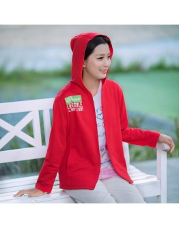 Vegan Slogan "Vegan lifestyle" Hooded Casual Jacket A1361【Celestial Cloud】