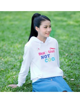 Vegan Slogan "Meat is Cruel, NOT COOL" Hoodie A3053【Celestial Cloud】