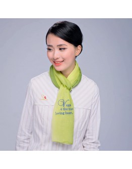 Vegan Slogan "life gifting action" Silk Scarf A6022【Celestial Cloud】