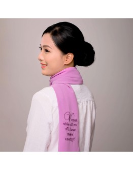 Vegan Slogan "u’ll b happier!" Silk Scarf A6026【Celestial Cloud】