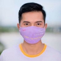 B6403 Vegan = Love in Action. Vegan: 4 the smart people. (Antibacterial Mask B)