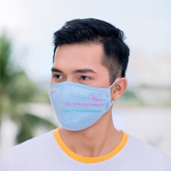 B6405 Vegan = the peaceful warrior. Vegan = real kindness! (Antibacterial Mask B)