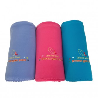 Vegan Slogan Soft & Light Warm Fleece Blanket / Quan Yin Cloth N6151【Celestial Cloud】