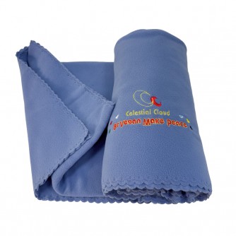 Vegan Slogan Soft & Light Warm Fleece Blanket / Quan Yin Cloth N6151【Celestial Cloud】