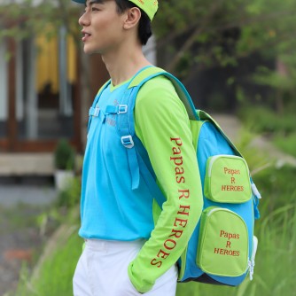 Z6752 "Papas R Heroes" Slogan Backpack