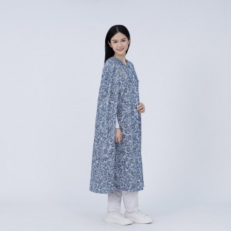 E1302 EMF Protection Women's Cloak (Dark Blue Pattern)