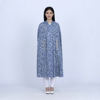 E1302 EMF Protection Women's Cloak (Dark Blue Pattern)