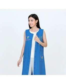 Vegan Slogan Classic Cotton Linen Vest Dress B1503【Celestial Cloud】