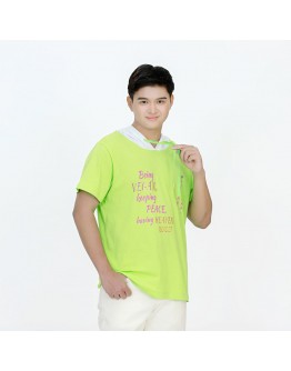 Vegan Slogan  Organic Cotton Unisex Short-sleeved Hoodie B3002【Celestial Cloud】
