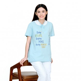 Vegan Slogan Unisex Organic Cotton Unisex Short-sleeved Hoodie B3002【Celestial Cloud】