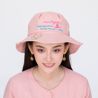 Vegan Slogan Foldable Sun Hat B6501【Celestial Cloud】