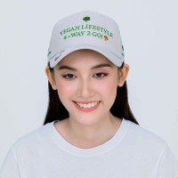 Vegan Slogan Cap &quot;Vegan lifestyle = way 2 go!&quot; B6503【Celestial Cloud】