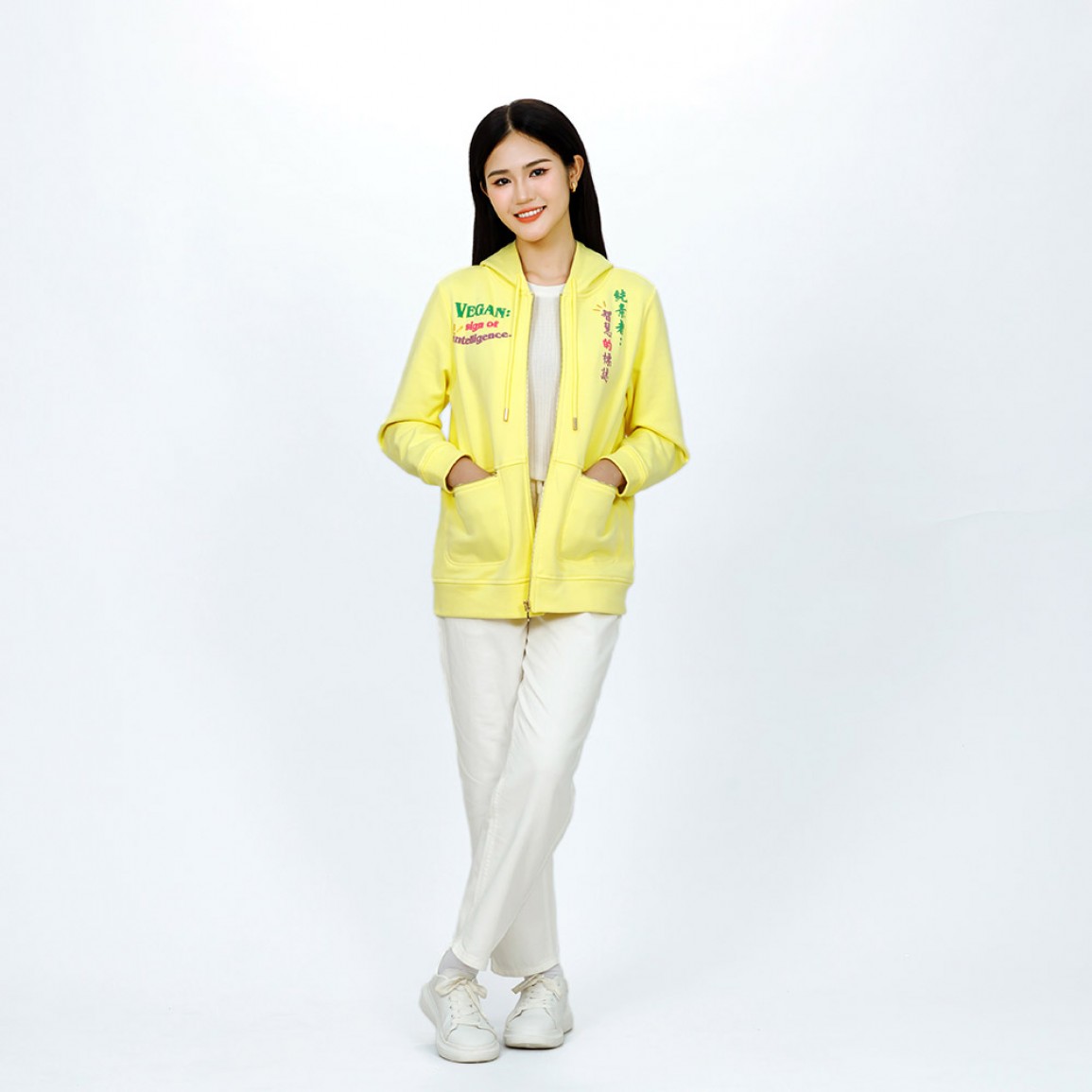 Vegan Slogan Comfy Cotton Hooded Jacket Torthbearer B1351【Celestial Cloud】