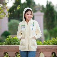 Vegan Slogan Comfy Cotton Hooded Jacket Torthbearer B1351【Celestial Cloud】
