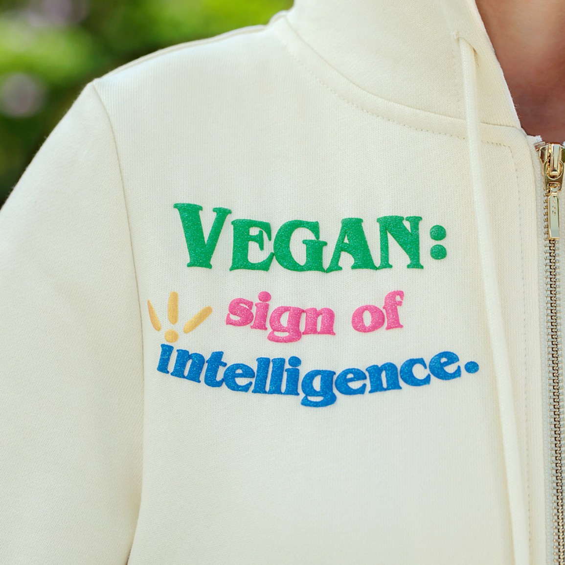 Vegan Slogan Comfy Cotton Hooded Jacket Torthbearer B1351【Celestial Cloud】