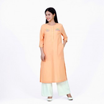 Vegan Slogan Exotic Casual Cotton Tunic Dress "Quality of Heaven" B1507【Celestial Cloud】