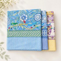 Vegan Slogan Spring &amp; Summer India Cotton Hand Block Printed Blanket / Quan Yin Cloth A6133【Celestial Cloud】