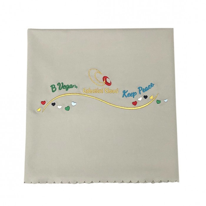 Vegan Slogan Autumn Cotton Blanket / Quan Yin Cloth (B Vegan, Keep Peace.) B6102【Celestial Cloud】