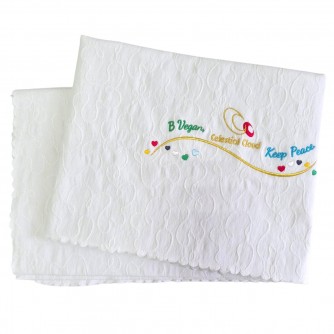 Vegan Slogan Autumn Blanket / Quan Yin Cloth (B Vegan, Keep Peace) B6104【Celestial Cloud】