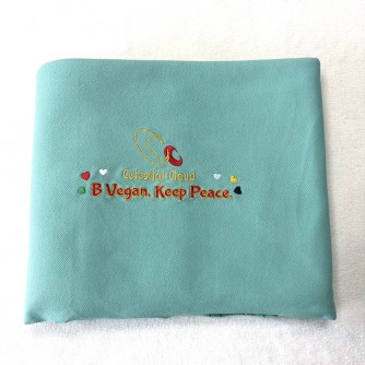 Vegan Slogan Soft & Warm Blanket / Quan Yin Cloth (B Vegan, Keep Peace) B6151【Celestial Cloud】
