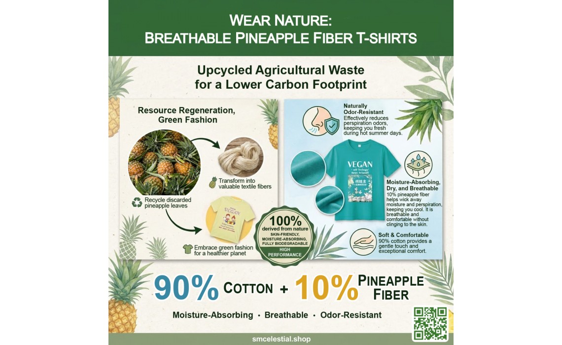 Eco-Friendly Pineapple Leaf Fiber T-Shirt: Breathable Sustainable Fashion