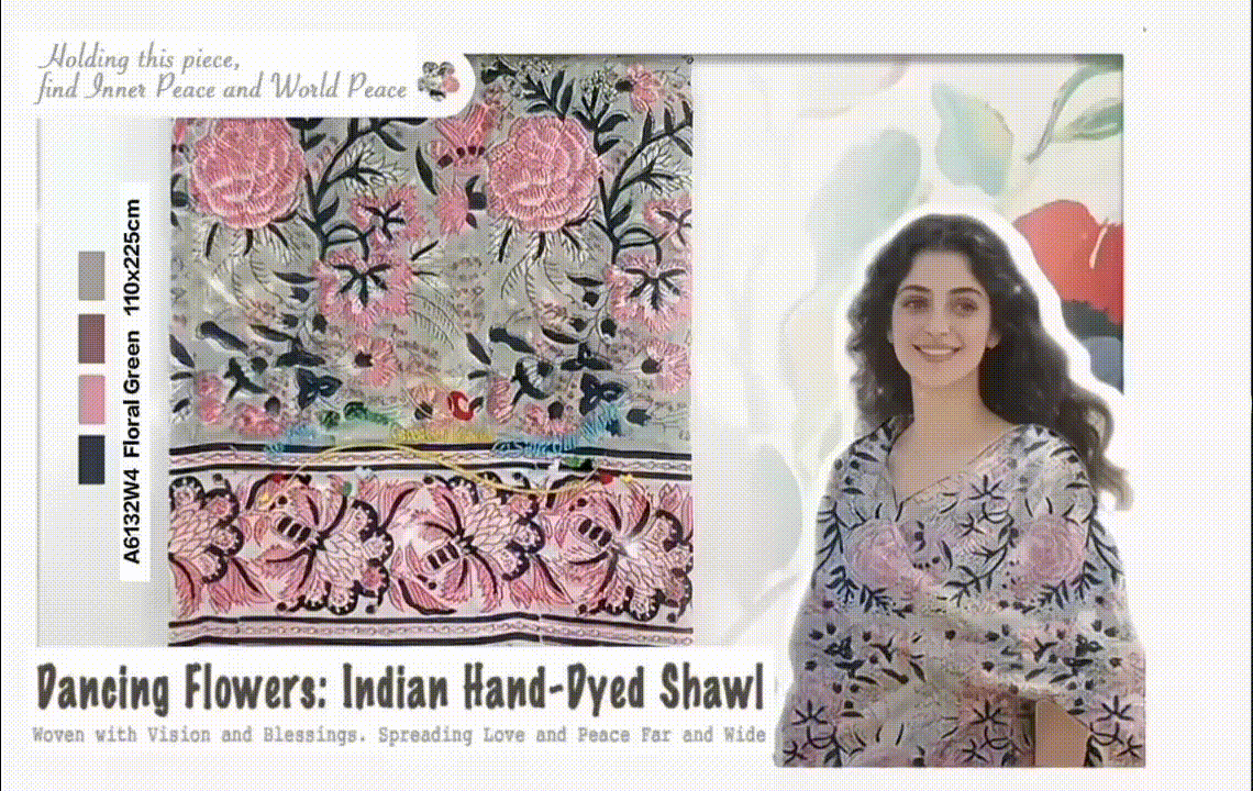 Indian Hand-Dyed Shawl_light green