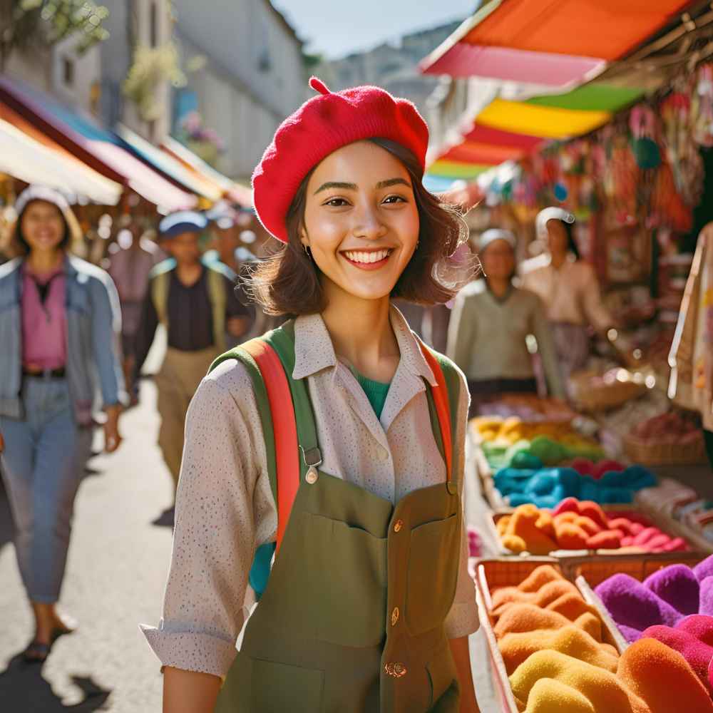 Heart-shaped face can be balanced with a beret.