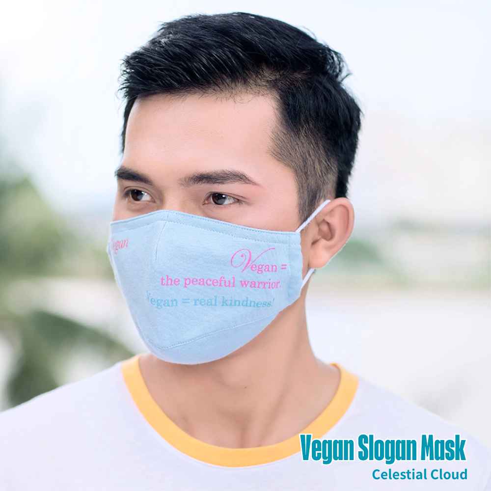 Celestial Cloud's vegan slogan masks allow wearers to confidently convey their message and inspire others to reflect on the meaning of their choices.