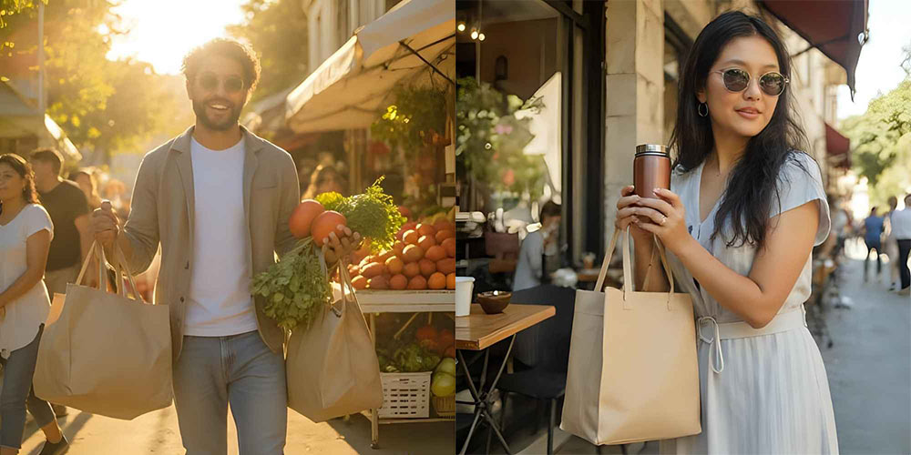A reusable shopping bag represents a lifestyle that embraces both sustainability and aesthetics.