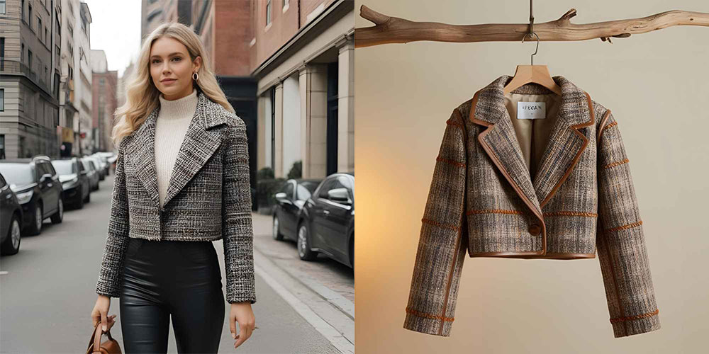 British-Style Short Tweed Jacket (Lightweight and Stylish)