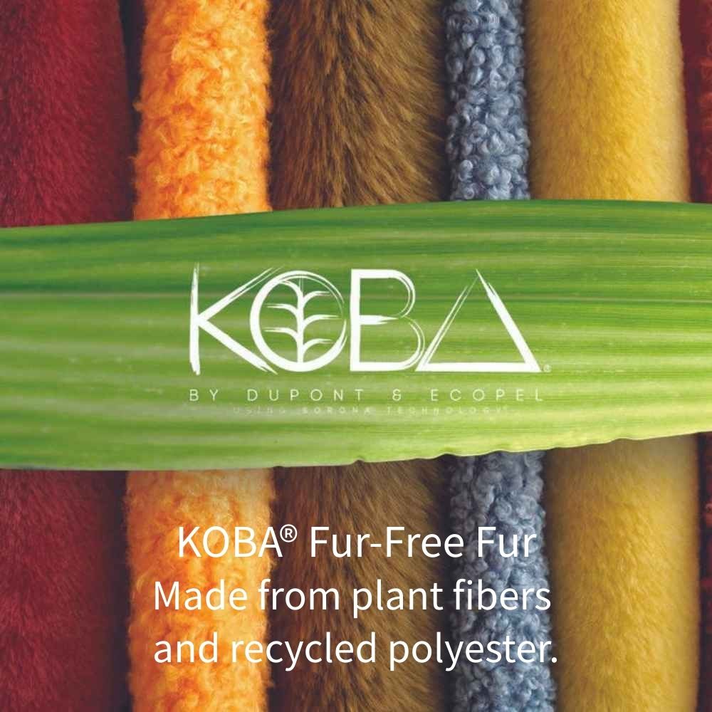 Stella McCartney developed KOBA® Fur-Free Fur, made from plant fibers and recycled polyester.