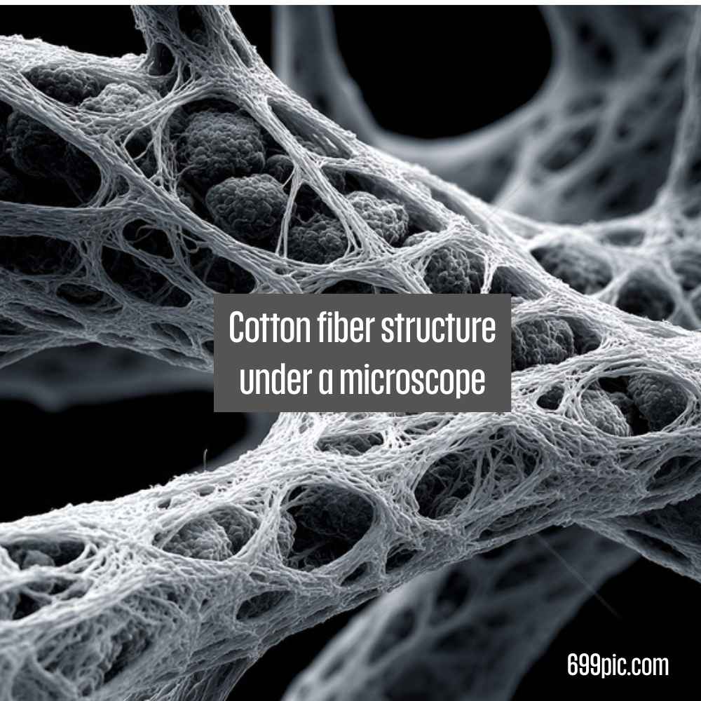 Cotton fiber structure under a microscope