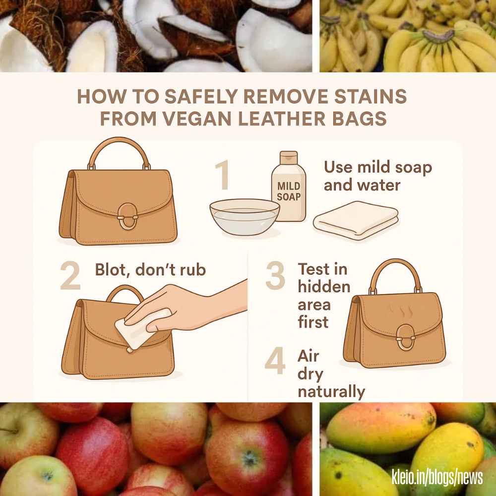 How to safely remove stains from vegan leather bags