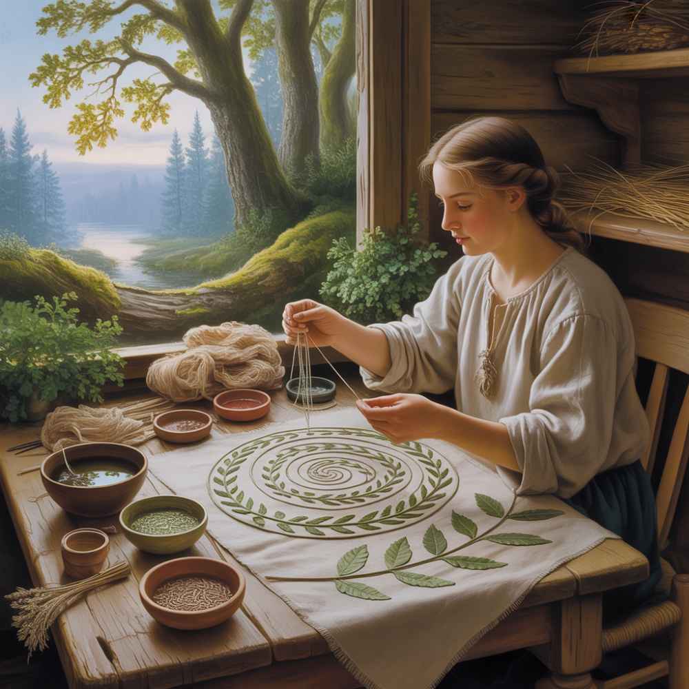 Celtic garments often featured embroidered spirals and leaf motifs, symbolizing the cycle of life and natural law. 