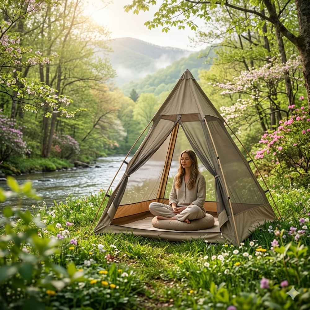 We need to carve out a small, sacred space of our own within vast nature—a space that provides a sense of security and enclosure, signaling to the brain that it is safe for every cell in the body to relax completely.